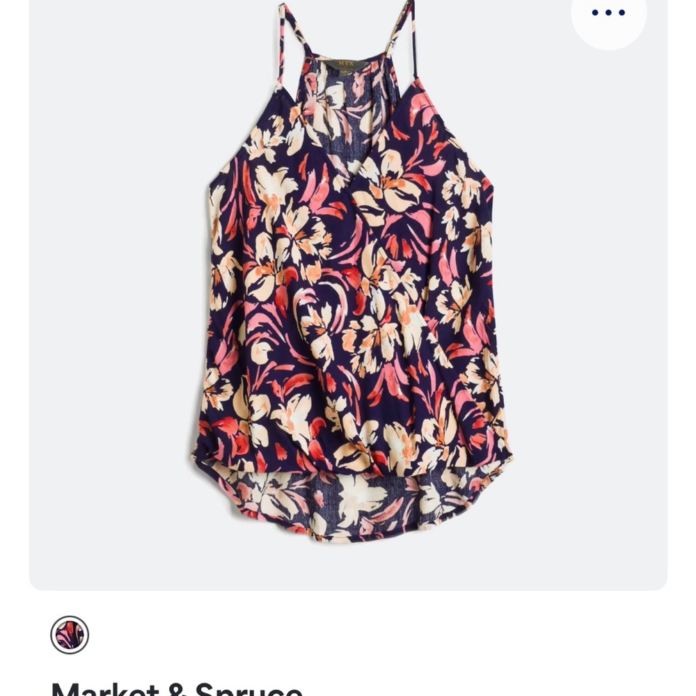 Stitch Fix Market & Spruce Women's Floral Camisole - Navy and Coral